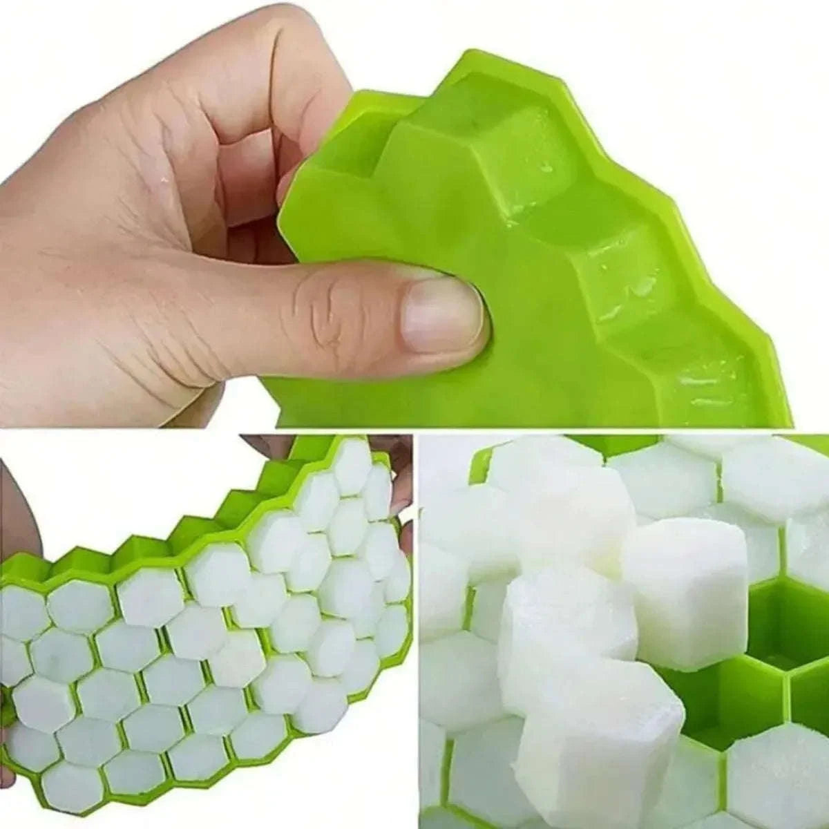 37-Grid Honeycomb Silicone Ice Cube Tray for Drinks & Cocktails-1pc green / United States