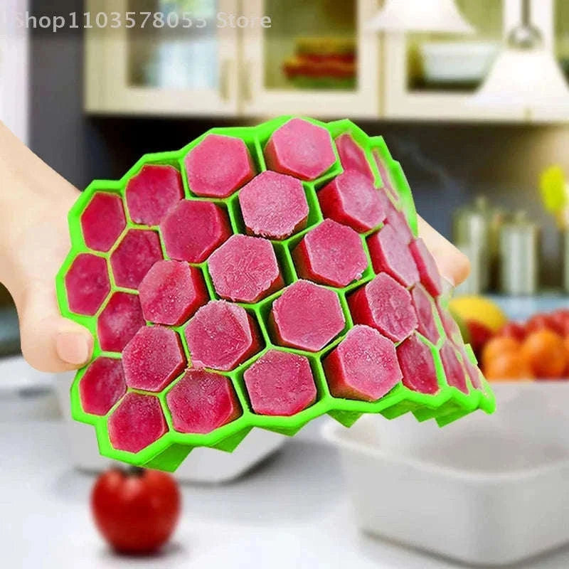 37-Grid Silicone Meatball Mold with Lid for Fast Meal Prep-Green