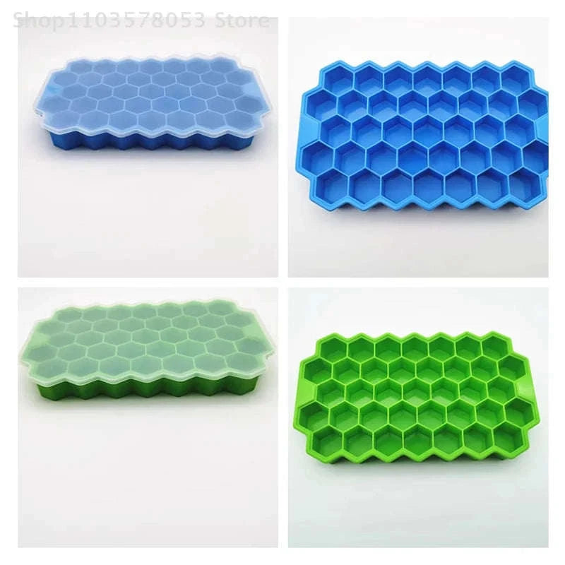37‑Grid Silicone Meatball Mold With Lid-Green