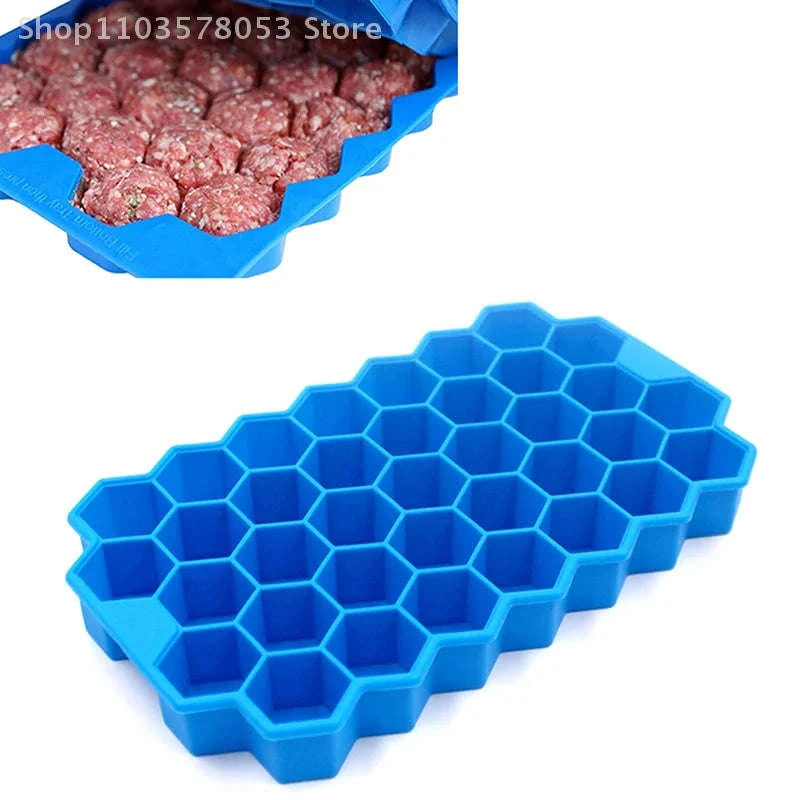 37‑Grid Silicone Meatball Mold With Lid-Green