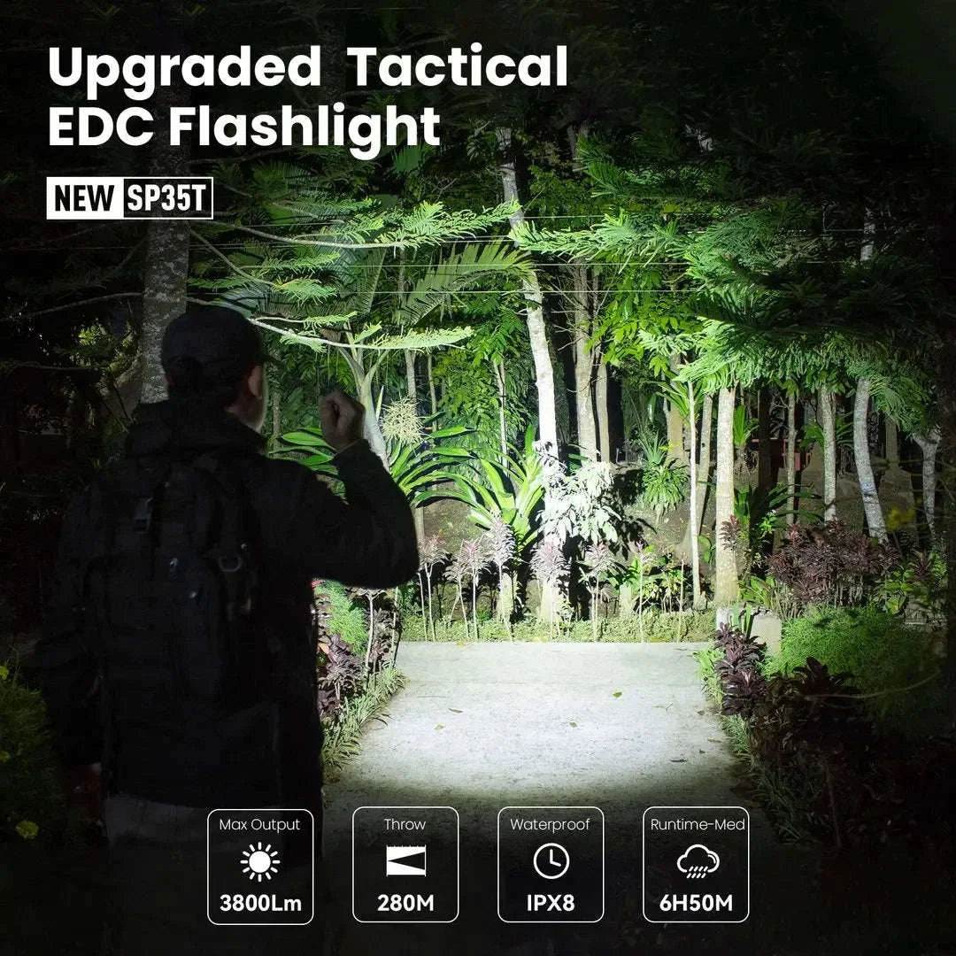 3800lm Tactical LED Flashlight USB-C Rechargeable-6000K-6500K / 6000K-6500K / United States