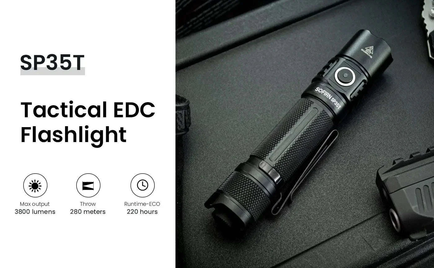 3800lm Tactical LED Flashlight USB-C Rechargeable-6000K-6500K / 6000K-6500K / United States