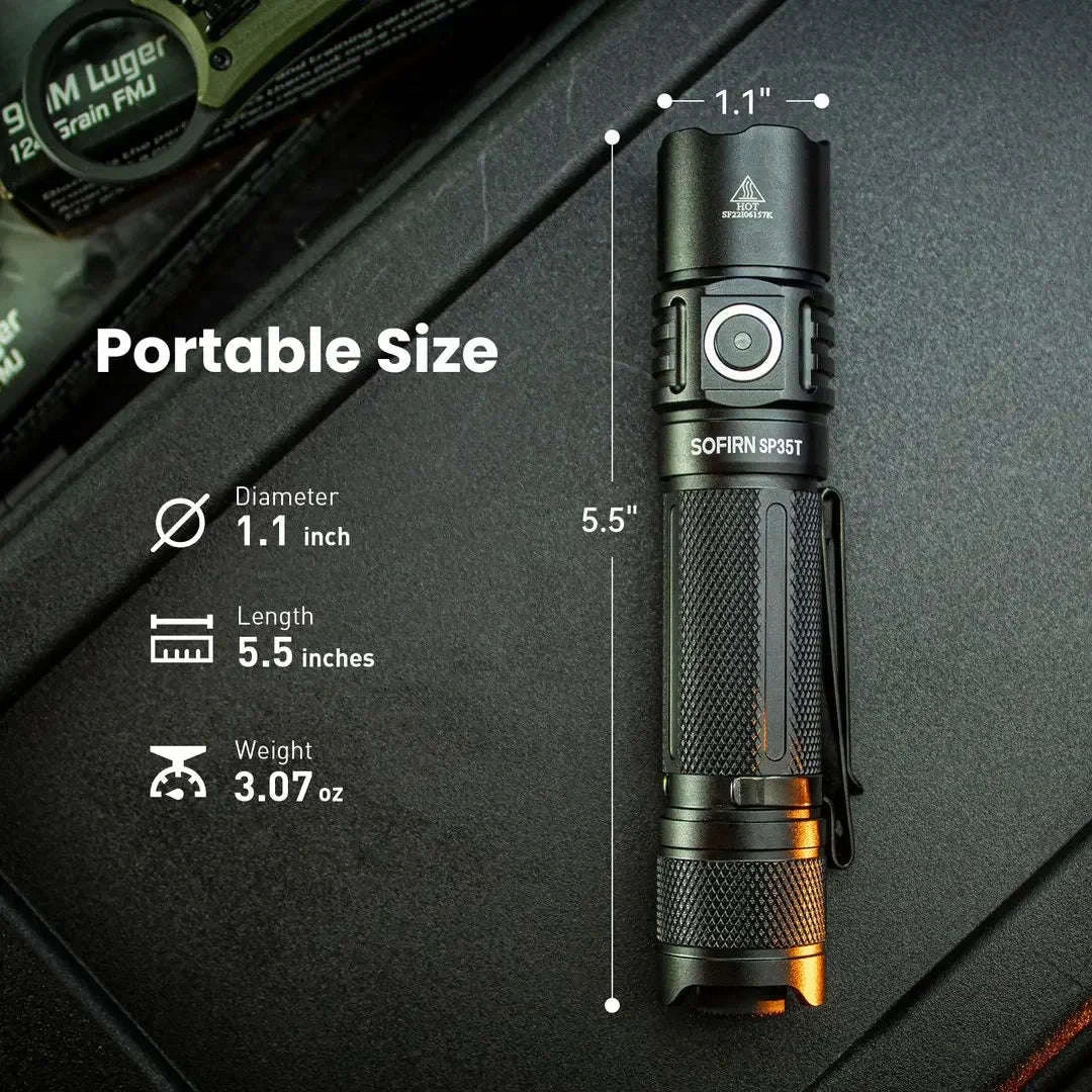 3800lm Tactical LED Flashlight USB-C Rechargeable-6000K-6500K / 6000K-6500K / United States