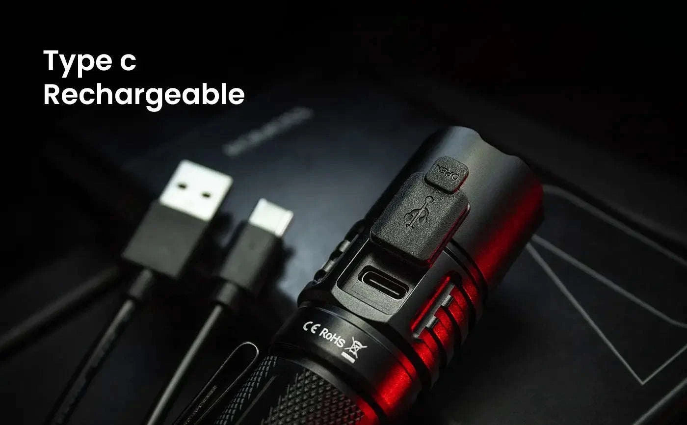 3800lm Tactical LED Flashlight USB-C Rechargeable-6000K-6500K / 6000K-6500K / United States