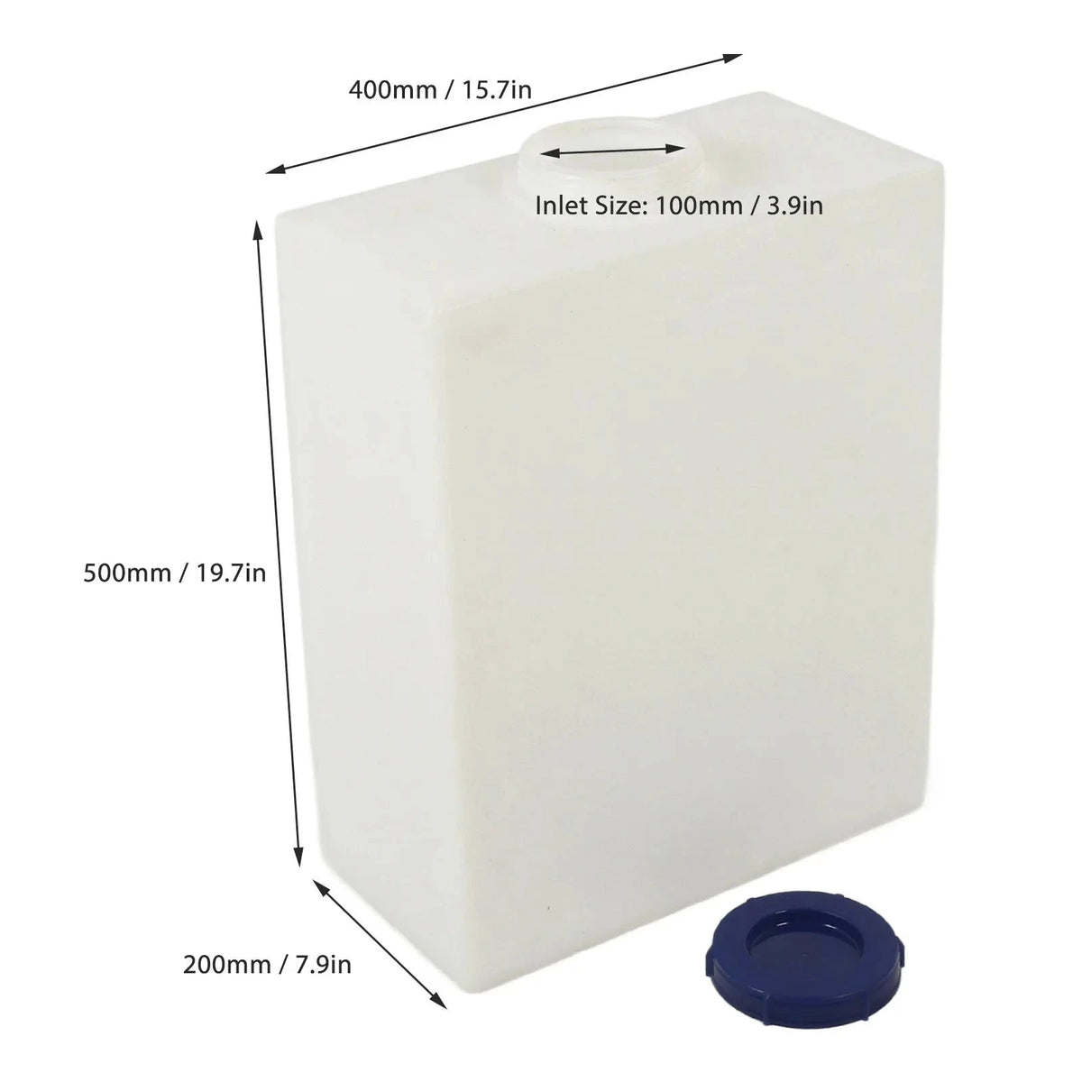 38L RV Fresh Water Holding Tank 10 Gallon Leakproof LLDPE 19.7 x 15.7 x 7.9 in-WHITE