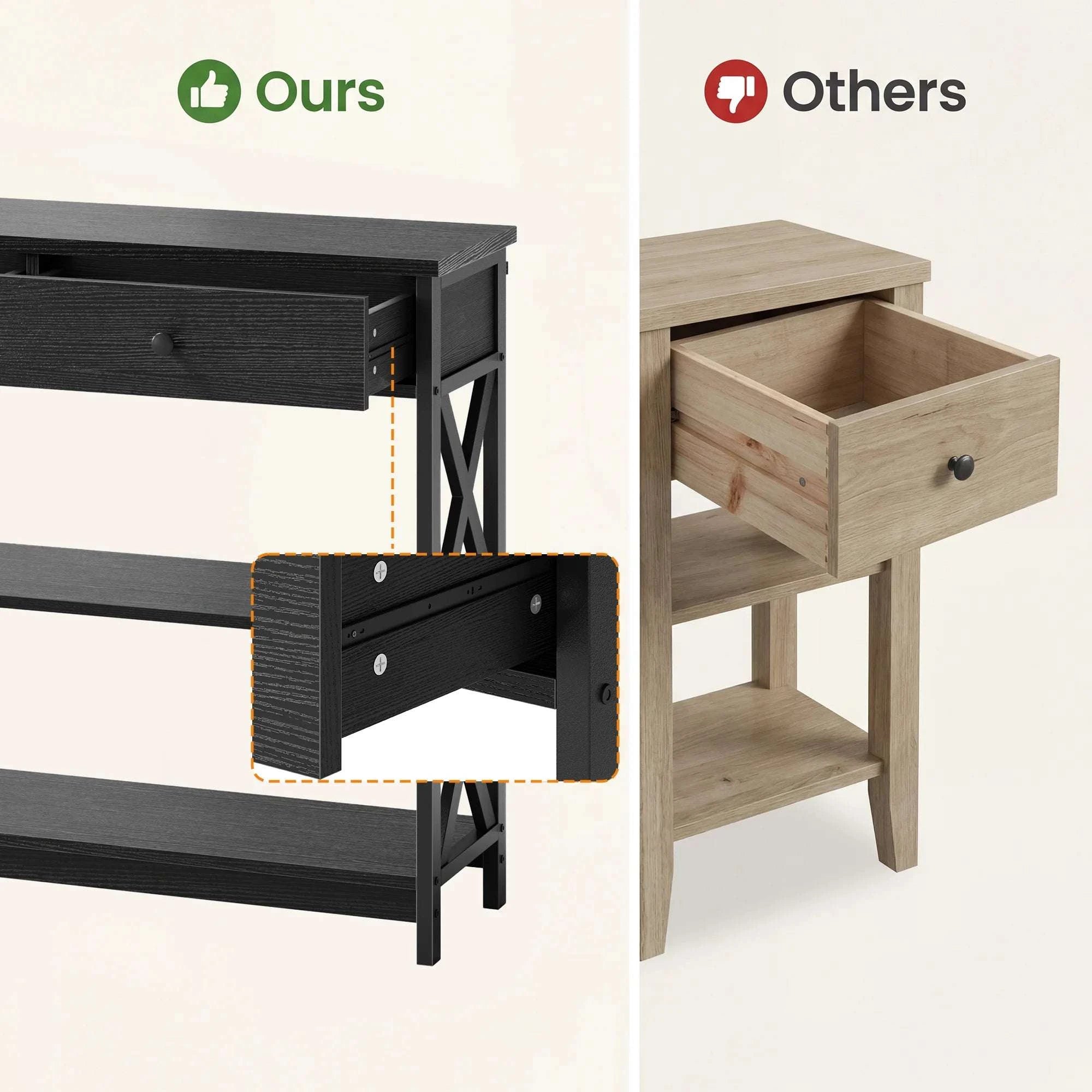 39-Inch Narrow Sofa Table with Shelves for Entryway or Living Room-black / United States