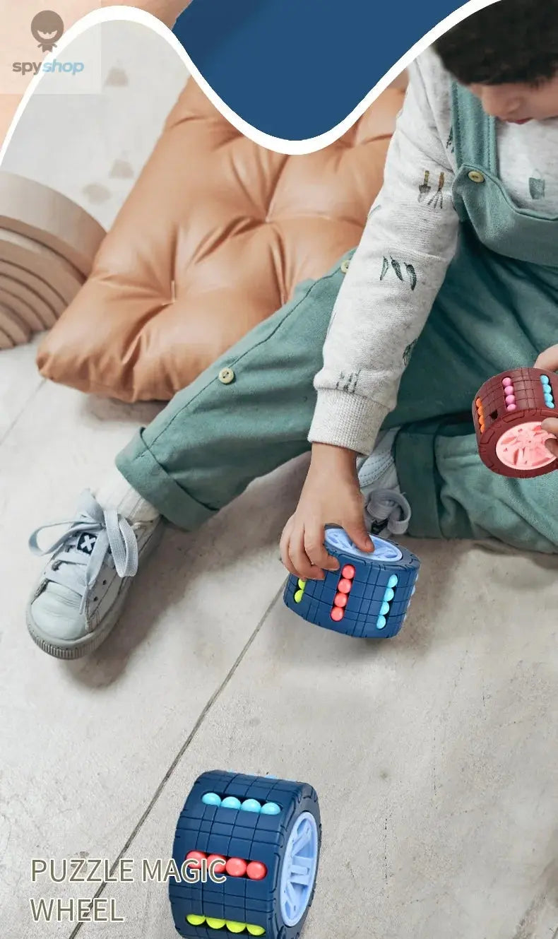 3D Cylinder Cube Toy Magical Bean Gyro Rotate Slide Puzzle Games Relieve Stress Children Educational Montessori Infant Toys Gift Spy-shop.com