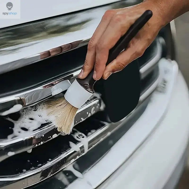3PCS Car Exterior Interior Detail Brush Boar Hair Bristle Brushes for Car Cleaning Auto Detail Tools Dashboard Cleaning Brush 