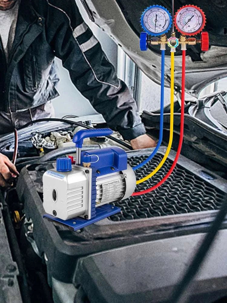 3CFM 1/4HP HVAC Vacuum Pump Kit with Gauges & Hoses-3CFM 1-Stage / US / United States