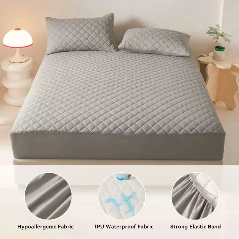 3D Air Fabric Waterproof Mattress Protector Breathable Fitted Cover-Queen / United States