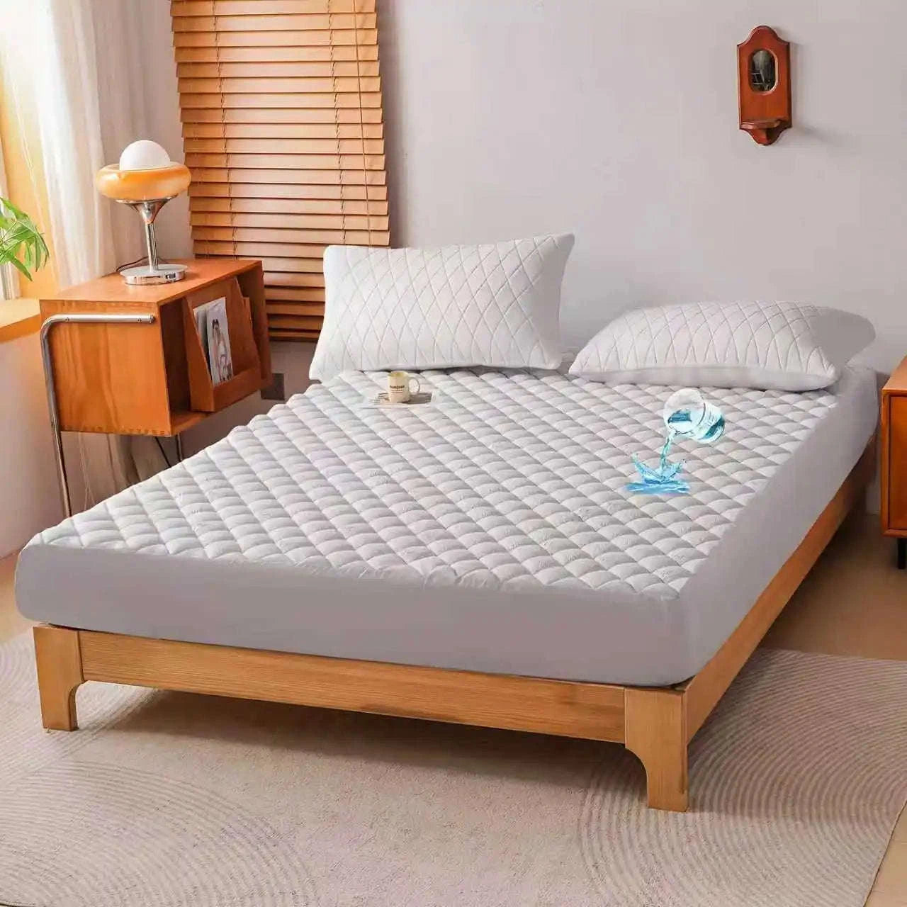 3D Air Fabric Waterproof Mattress Protector Breathable Fitted Cover-Queen / United States