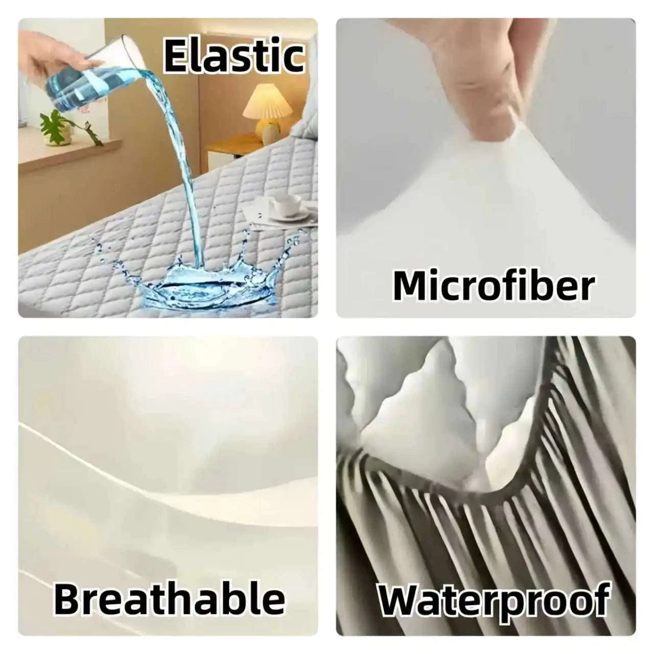 3D Air Fabric Waterproof Mattress Protector Breathable Fitted Cover-Queen / United States