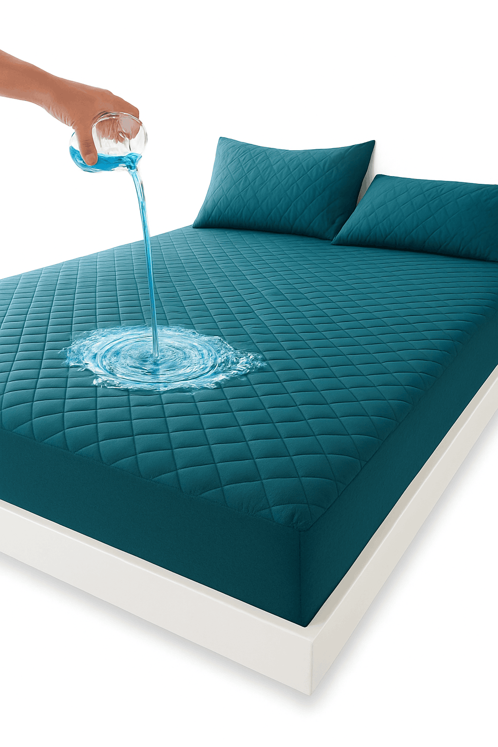 3D Air Fabric Waterproof Mattress Protector, Cool Sleep Shield-Dark Green / 140x200x30cm