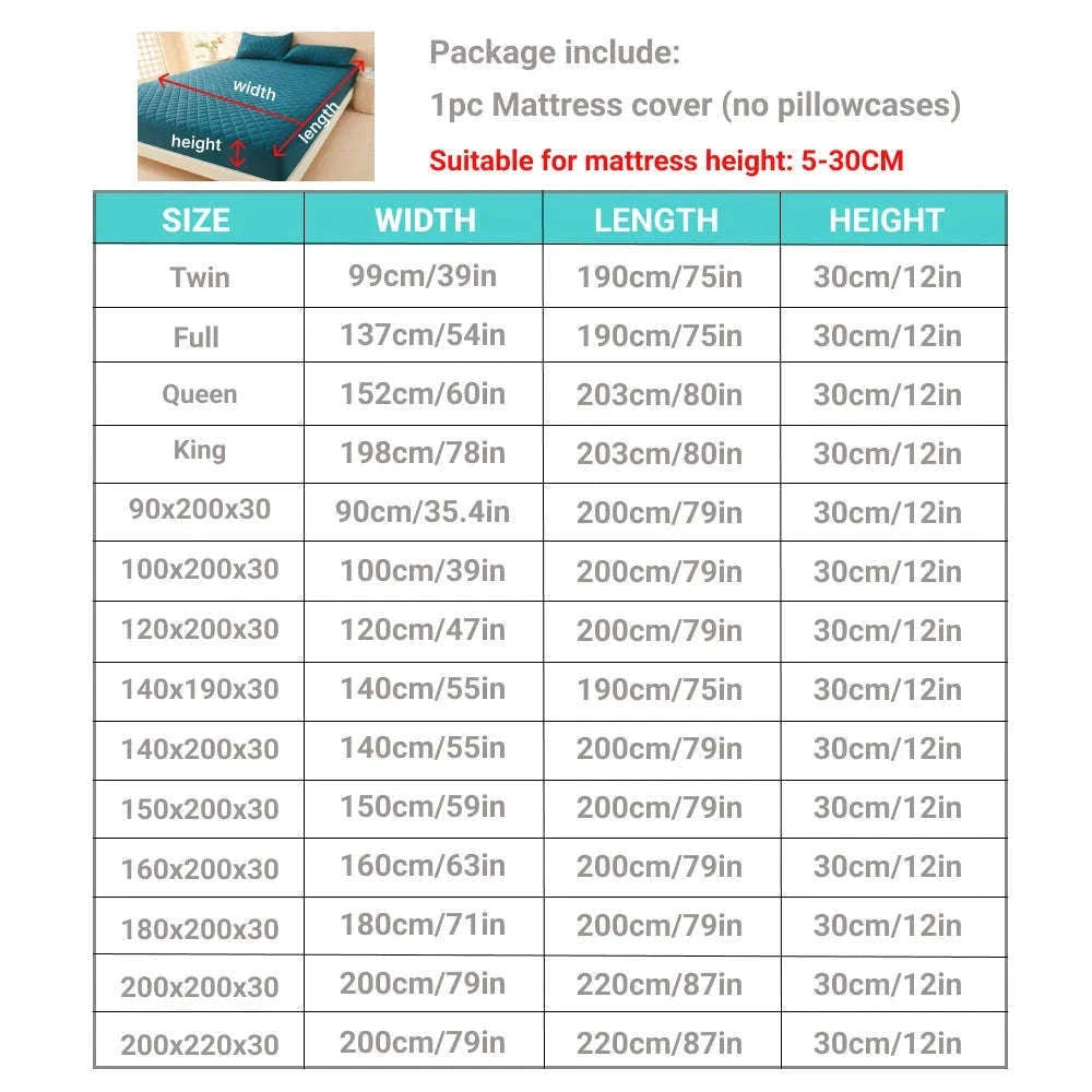 3D Air Fabric Waterproof Mattress Protector, Cool Sleep Shield-Dark Green / 140x200x30cm
