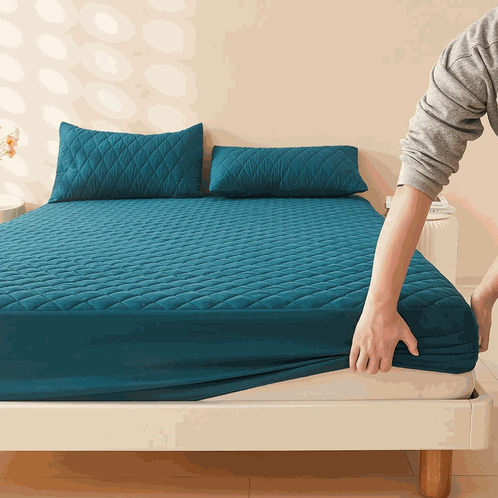 3D Air Fabric Waterproof Mattress Protector-Dark Green / 140x200x30cm