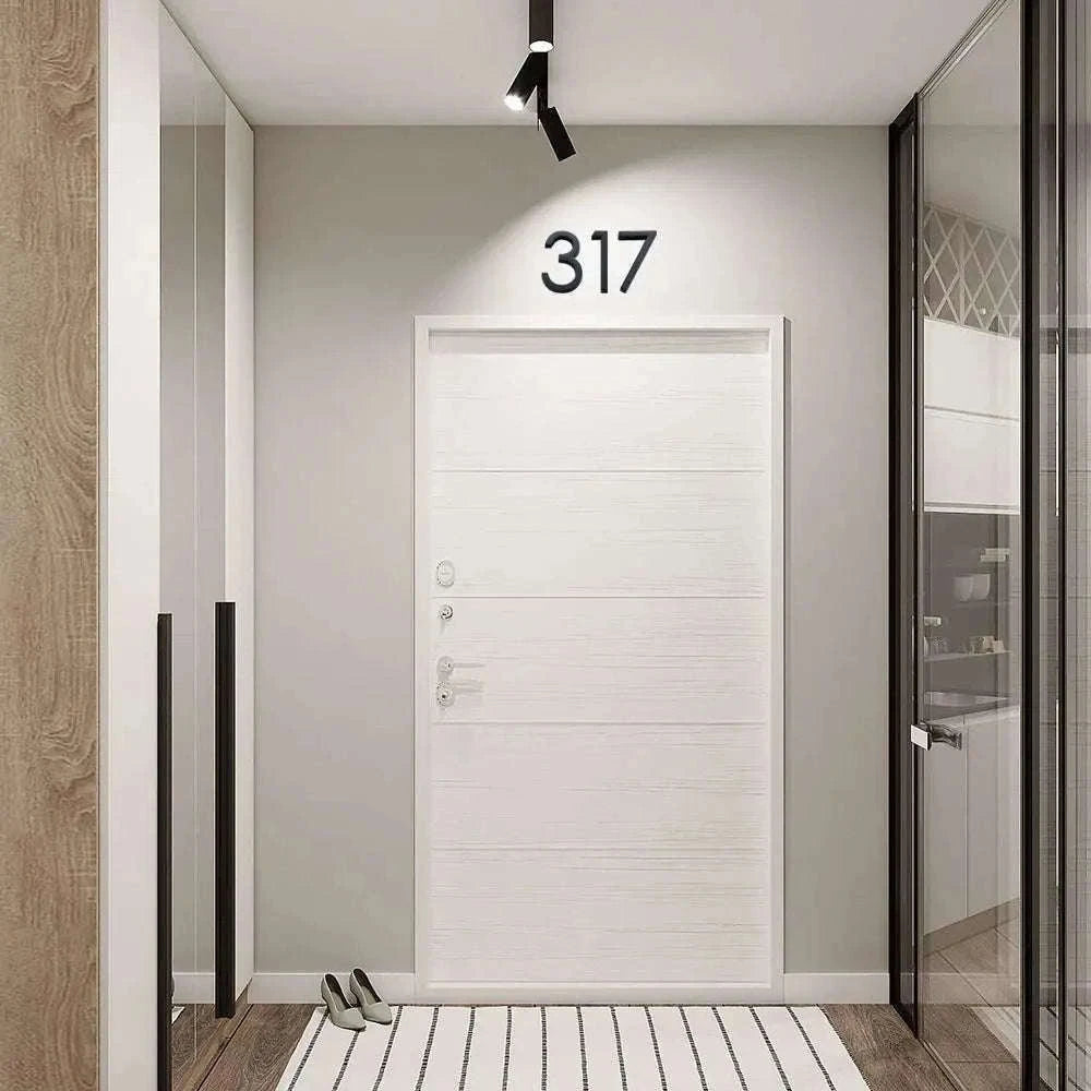 3D Black Acrylic House Number Tag for Modern Curb Appeal-Number 3