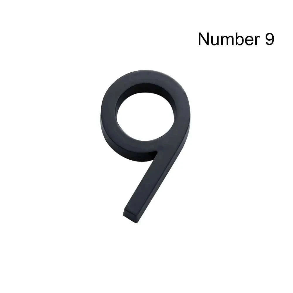 3D Black Acrylic House Number Tag for Modern Curb Appeal-Number 3