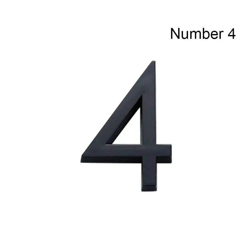 3D Black Acrylic House Number Tag for Modern Curb Appeal-Number 3