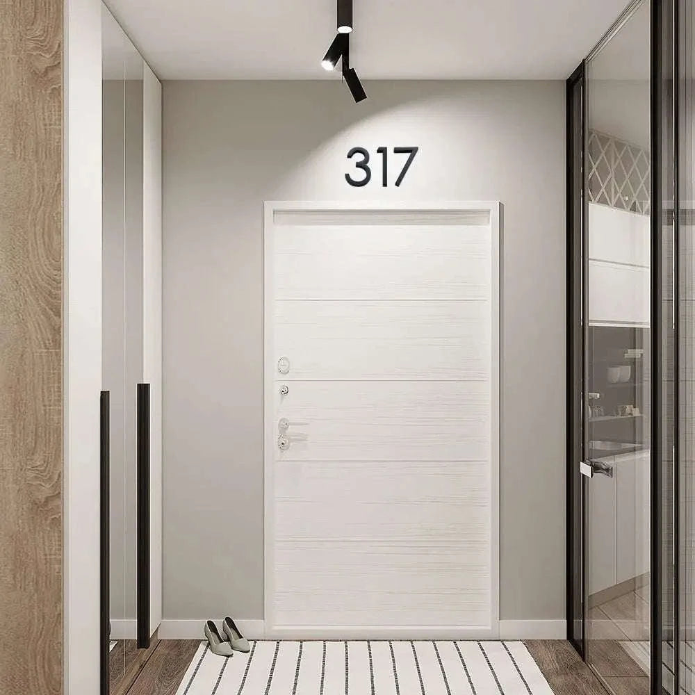 3D Black Acrylic House Number Tag-Number 3
