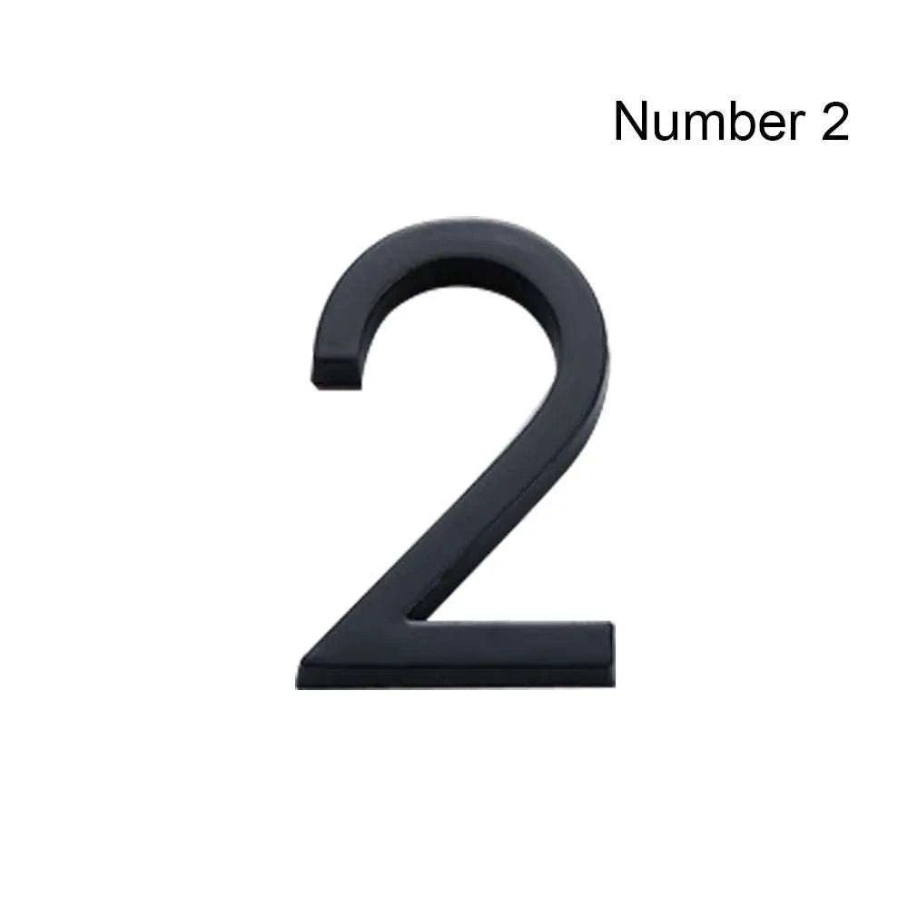 3D Black Acrylic House Number Tag-Number 3