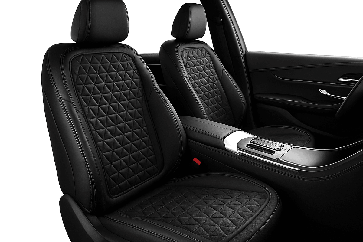 3D Breathable Car Seat Cover Cushion-Black front pad 1pc