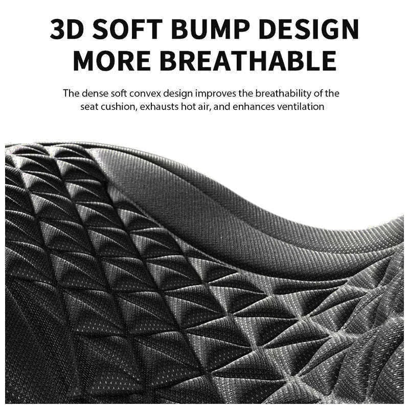 3D Breathable Car Seat Cover Cushion-Black front pad 1pc