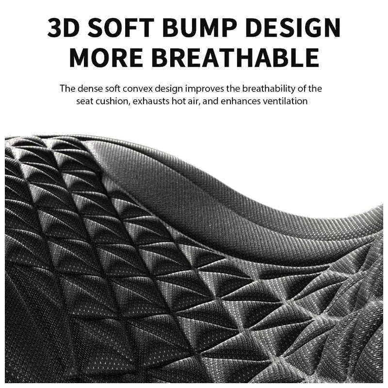 3D Breathable Car Seat Cover Cushion-Black front pad 1pc