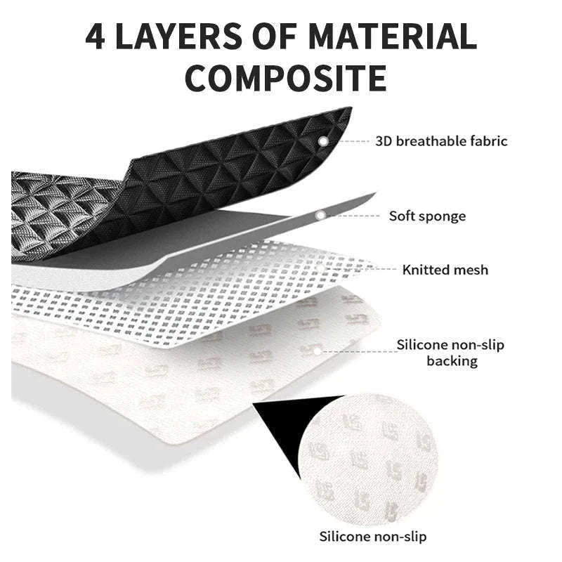 3D Breathable Car Seat Cover Cushion-Black front pad 1pc