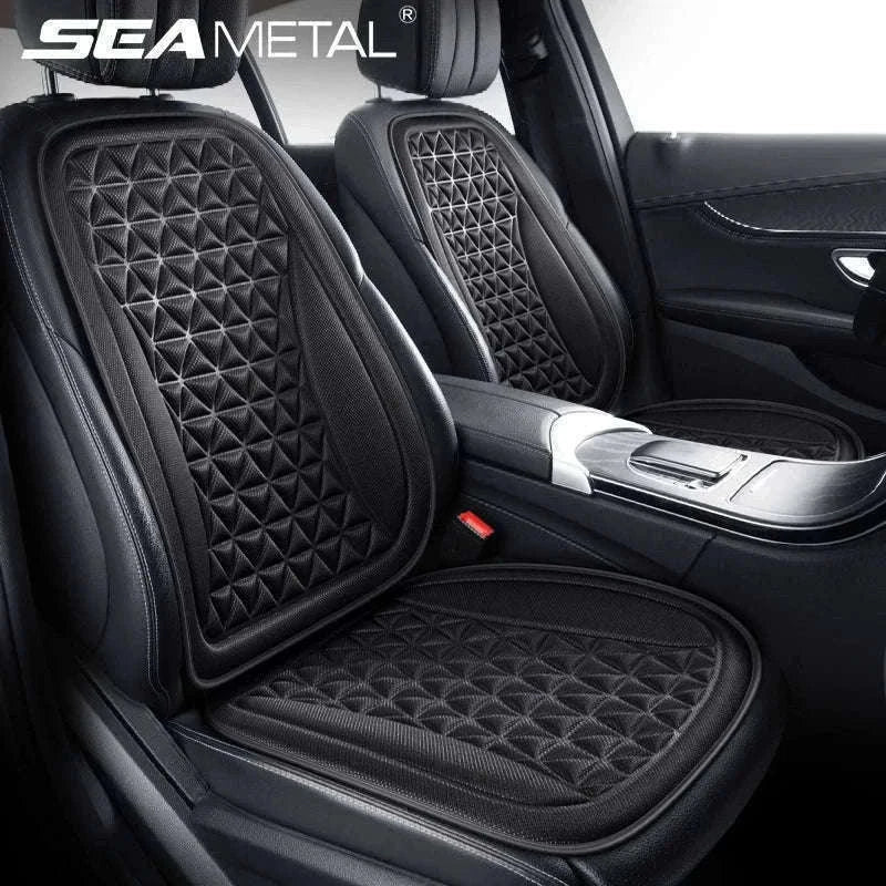 3D Breathable Car Seat Cover Cushion-Black front pad 1pc