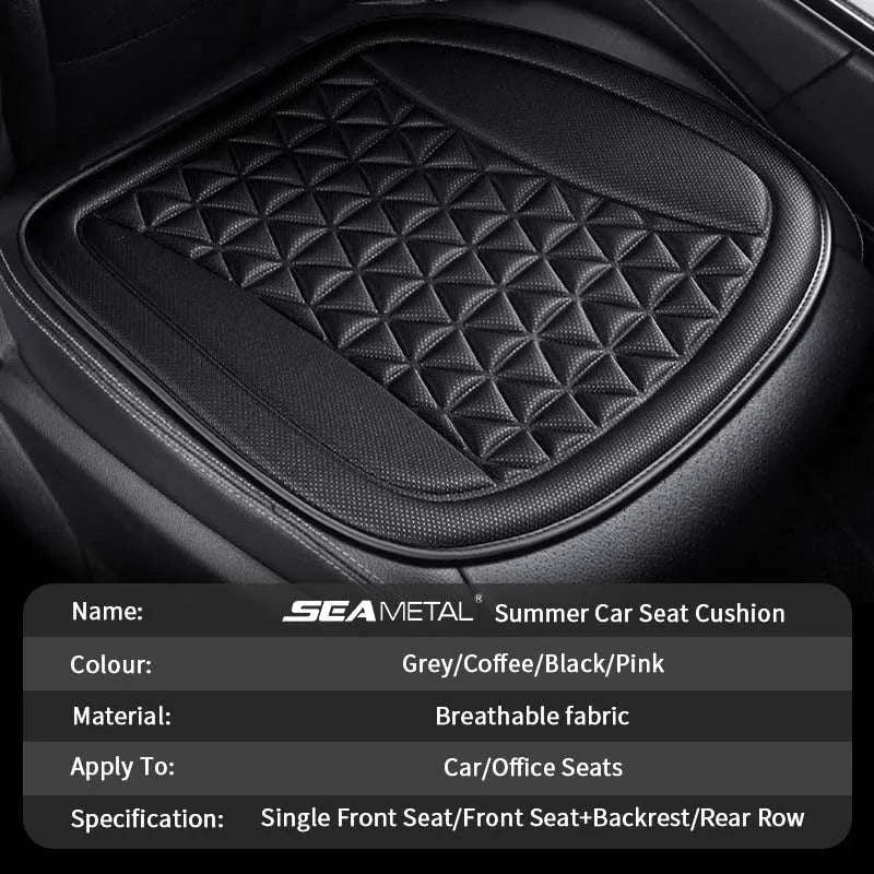 3D Breathable Car Seat Cushion Cover-Black front pad 1pc