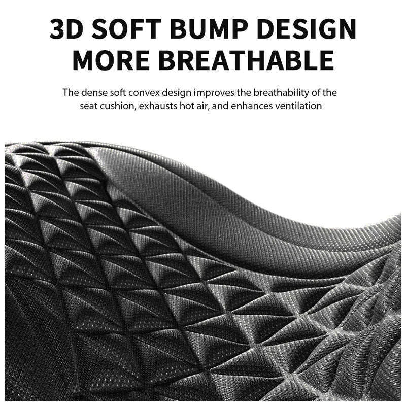 3D Breathable Car Seat Cushion Cover-Black front pad 1pc