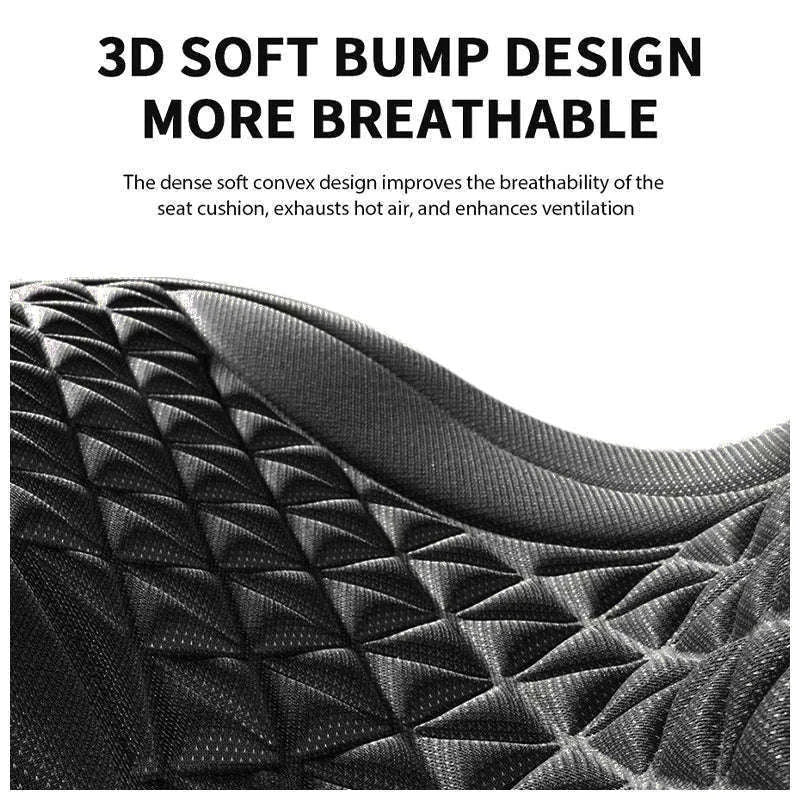 3D Breathable Car Seat Cushion Cover-Black front pad 1pc