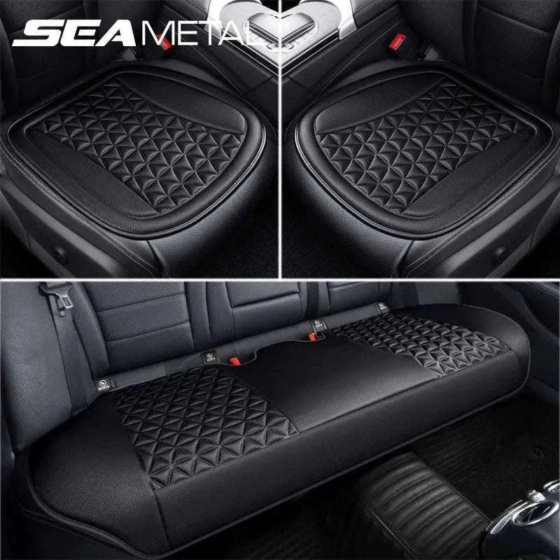 3D Breathable Car Seat Cushion Cover-Black front pad 1pc