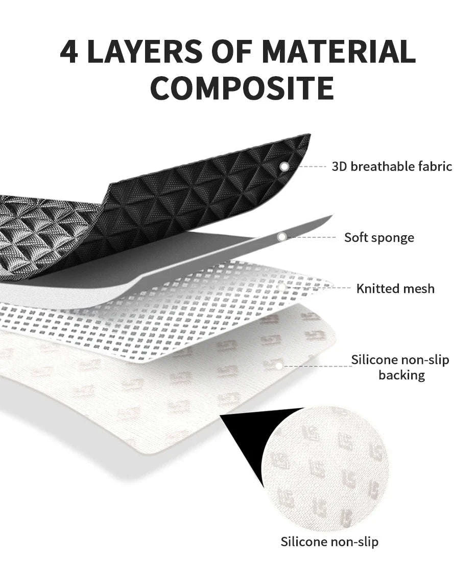 3D Breathable Car Seat Cushion Cover-Black front pad 1pc