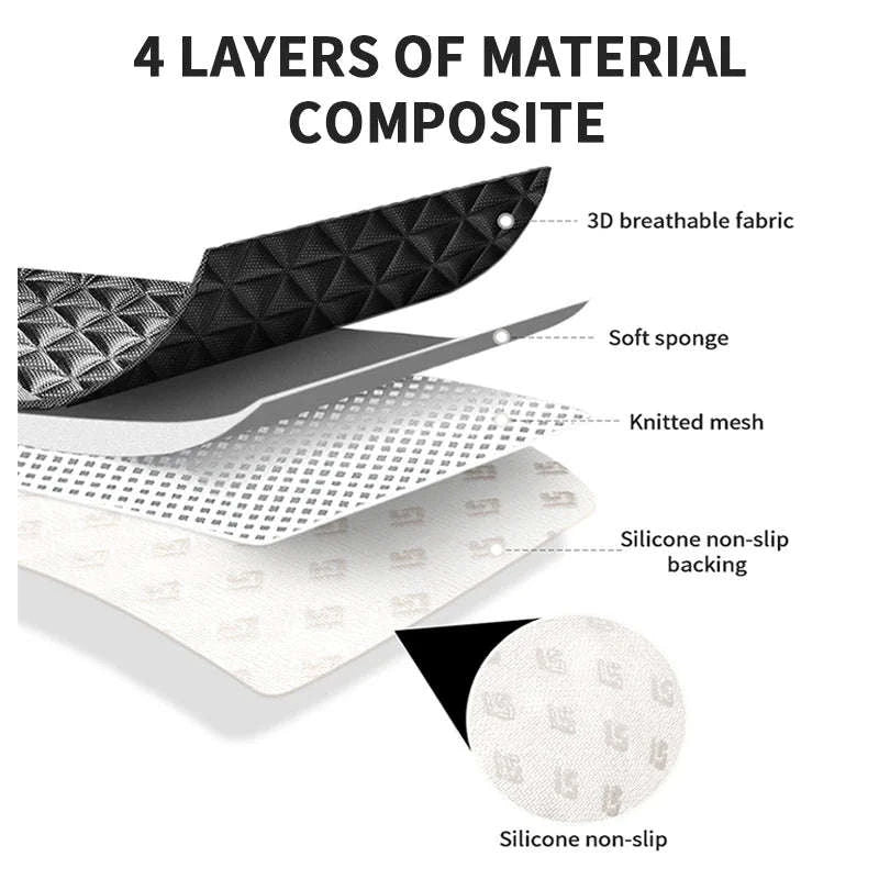 3D Breathable Car Seat Cushion Cover-Black front pad 1pc