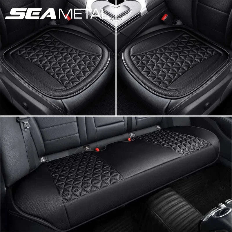 3D Breathable Car Seat Cushion Cover-Black front pad 1pc