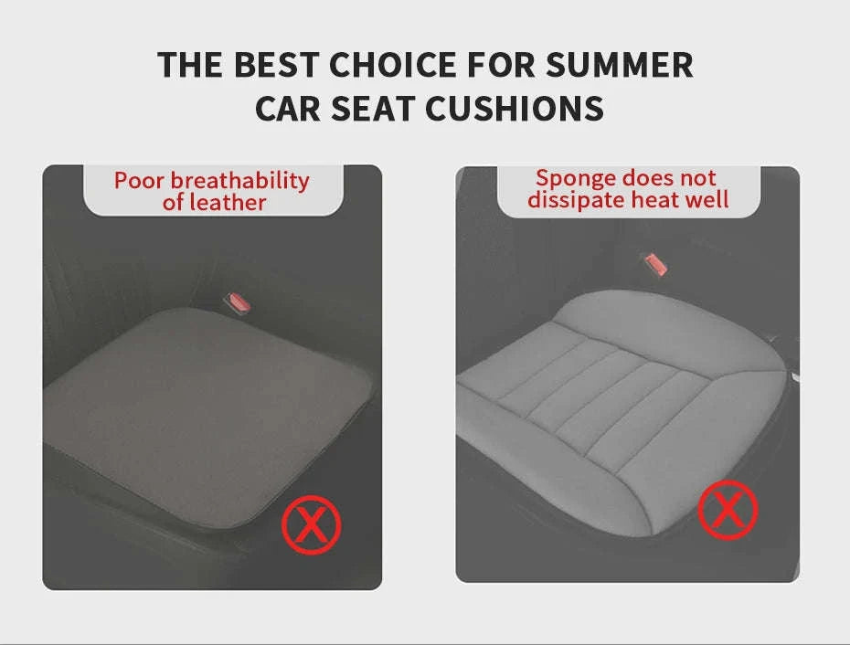 3D Breathable Car Seat Cushion Cover-Black front pad 1pc