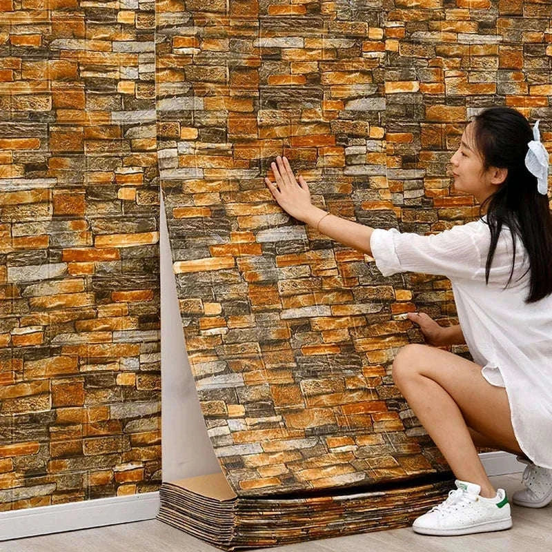 3D Brick Wall Sticker Wallpaper Roll for Easy Room Refresh-ash / 70CMX10M