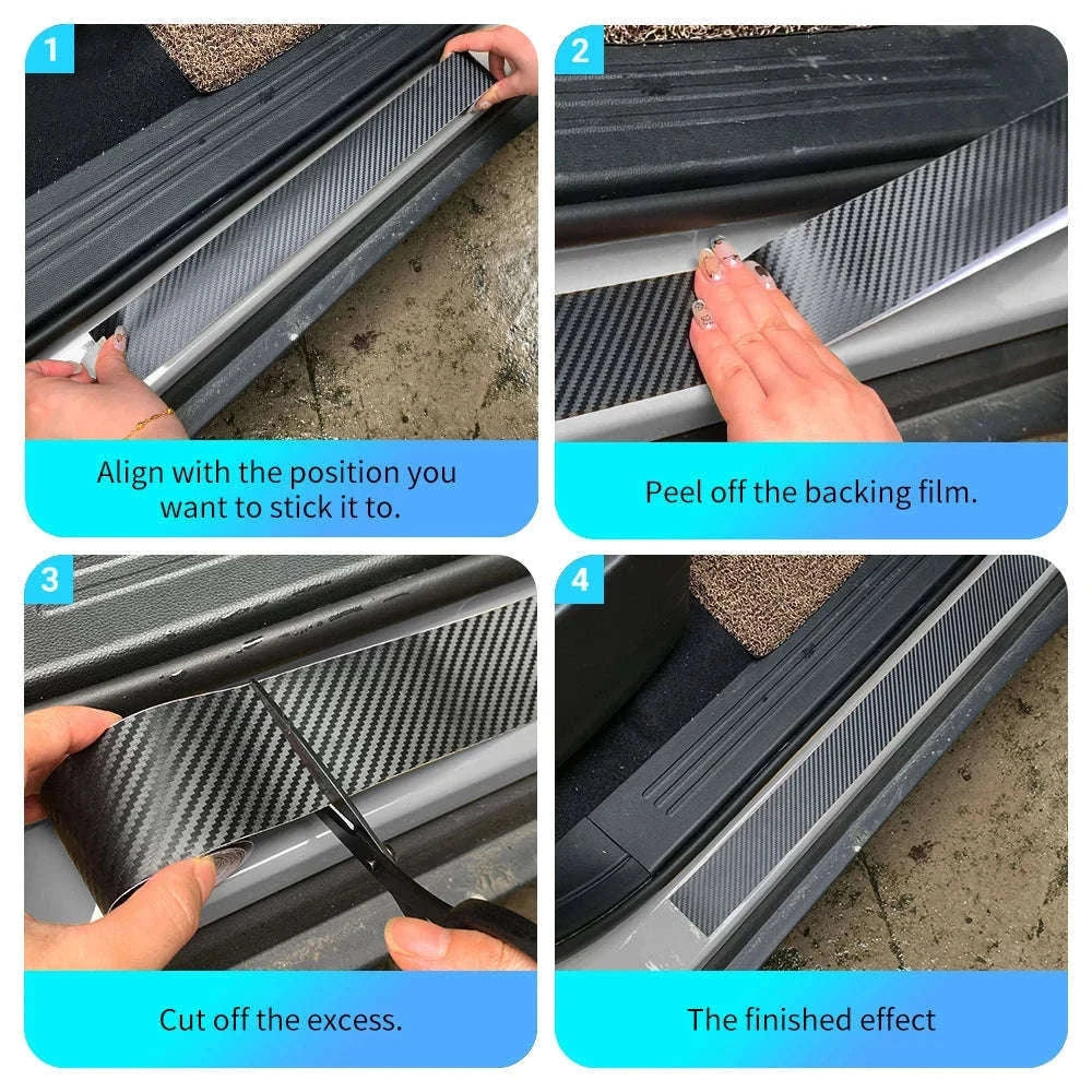3D Carbon Fiber Car Sticker Vinyl Wrap Film-10cmx10m / Glossy Black