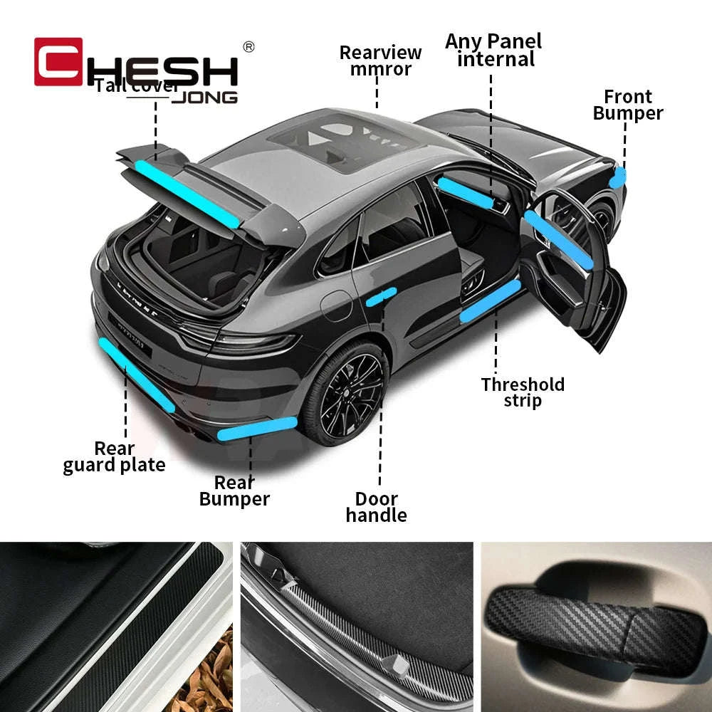 3D Carbon Fiber Car Sticker Vinyl Wrap Film-10cmx10m / Glossy Black
