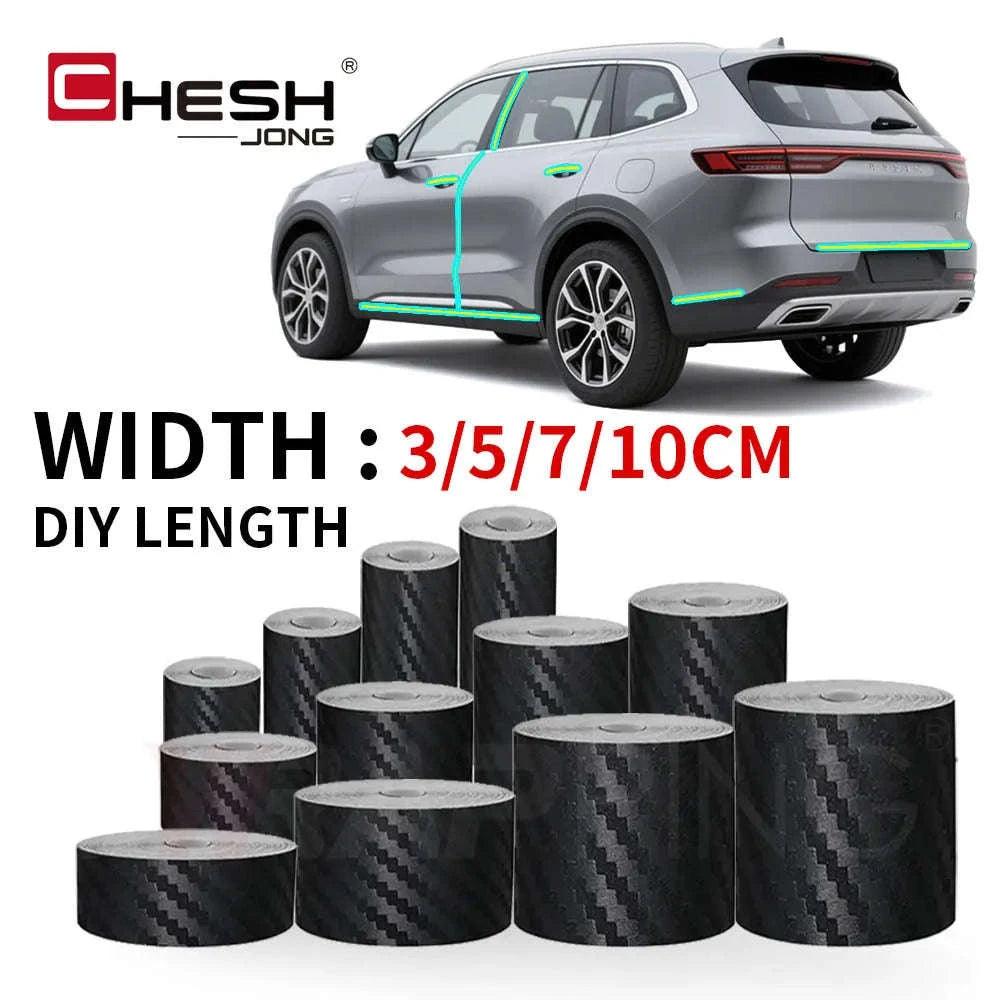 3D Carbon Fiber Car Sticker Vinyl Wrap Film-10cmx10m / Glossy Black