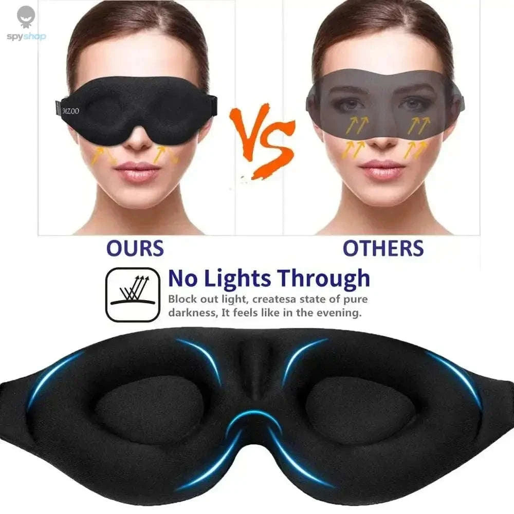 3D Contoured Sleep Mask – Soft Breathable Eye Cover for Total Darkness-black