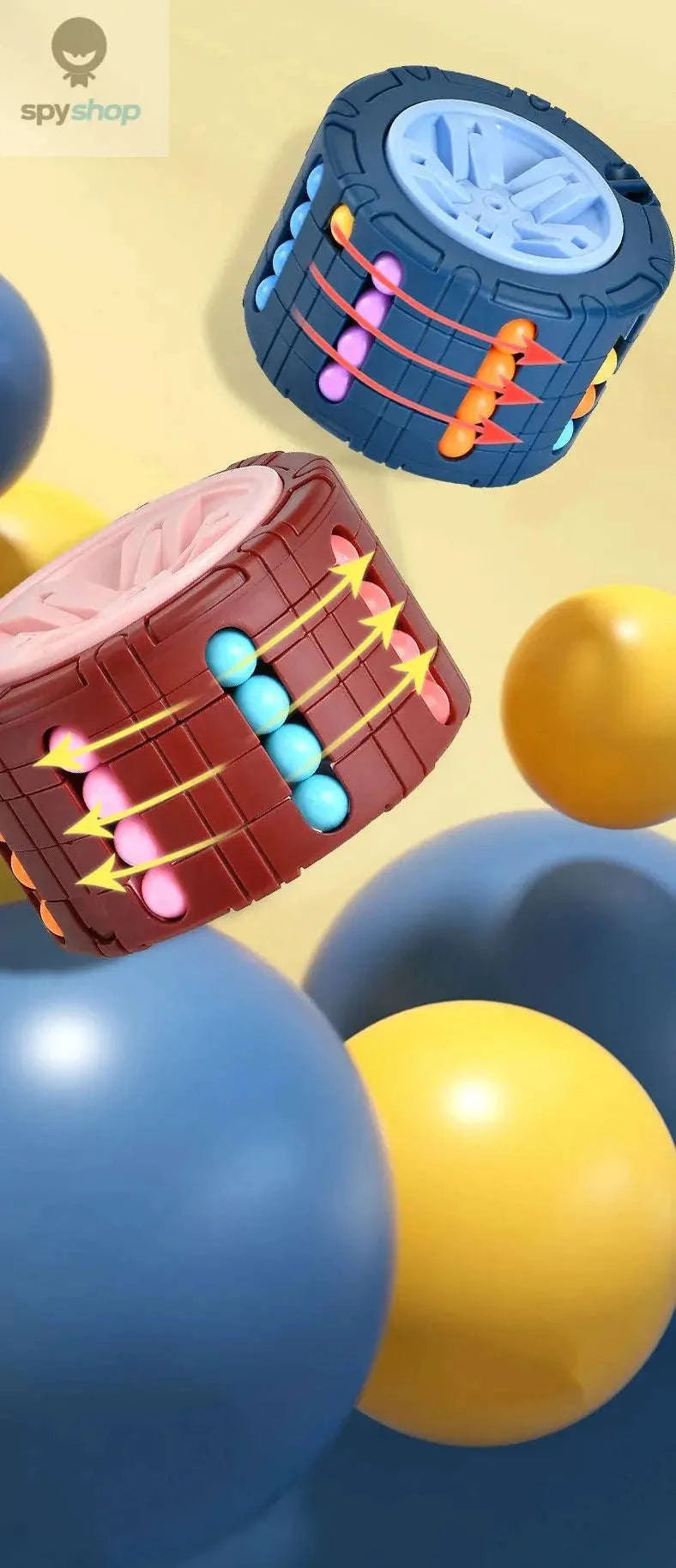 3D Cylinder Cube Puzzle Toy – Sliding Logic Game for Creative Mind Challenges-Brown