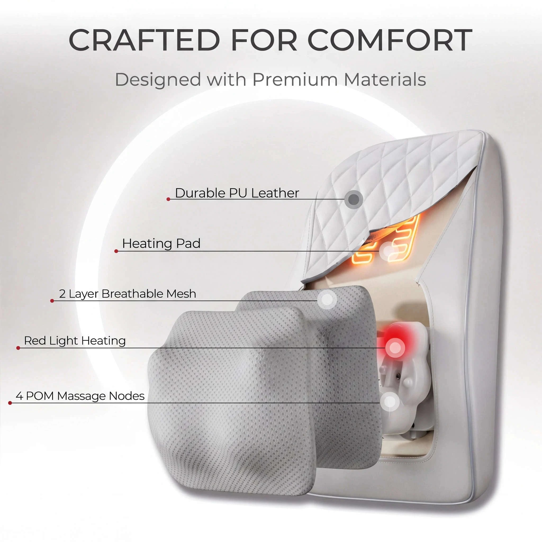 3D Kneading Back & Neck Massager Pillow for Deep Muscle Relief-Grey / US Plug / United States