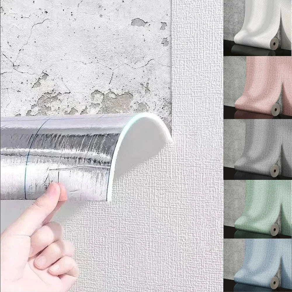 3D Linen Foam Wall Panels 50cm | Self-Adhesive & Waterproof-Grey / 1pcs 50cmX5m