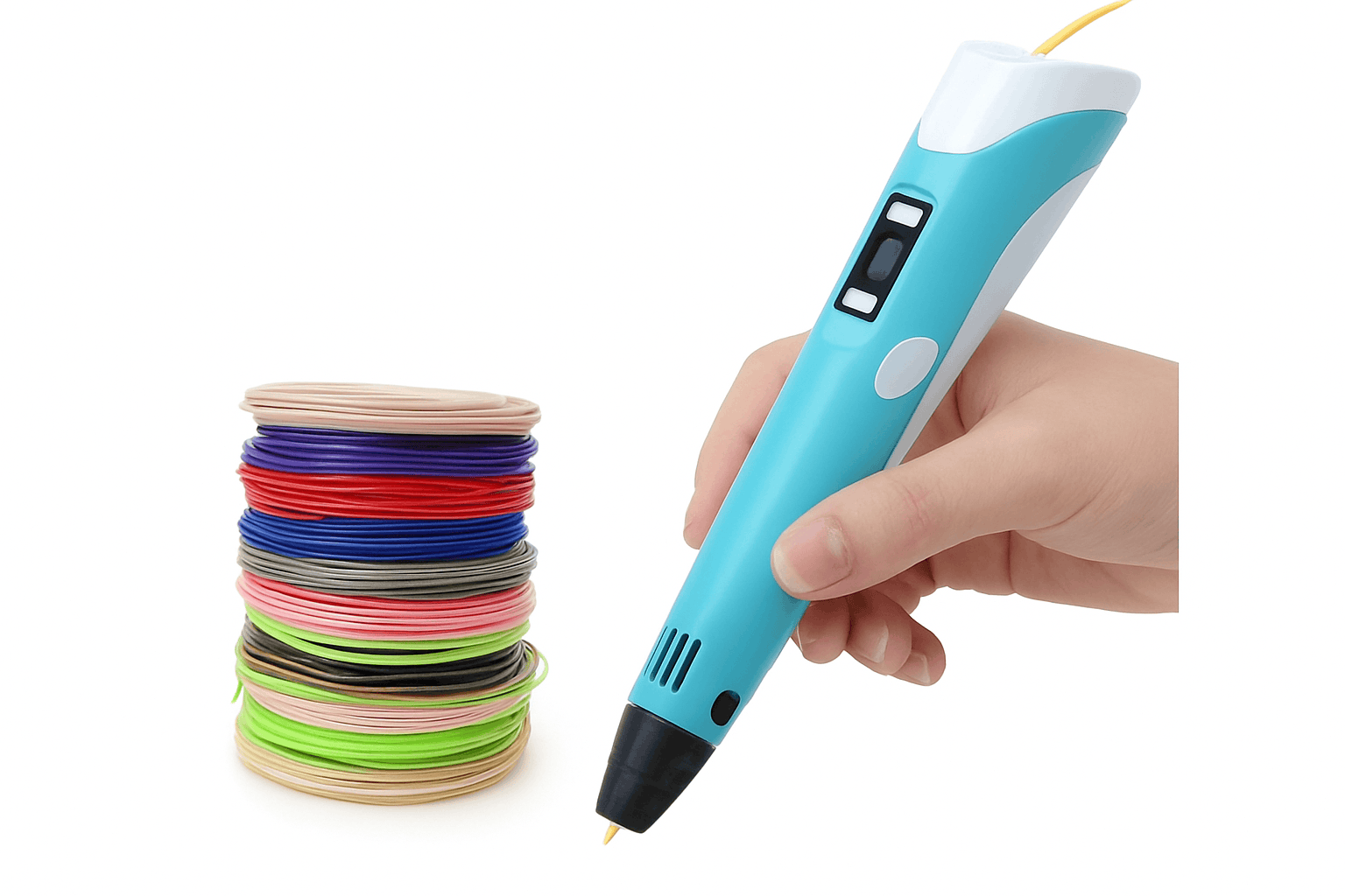 3D Printing Pen Kit with USB Rechargeable Design and PLA Filament-blue 9M PLA  bag / 9 Meter / PLA Filagment