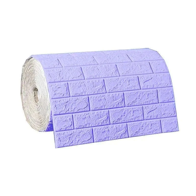 3D Self-Adhesive Brick Wallpaper Roll, Waterproof Foam Wall Sticker-Light yellow brick / 70CMX10M