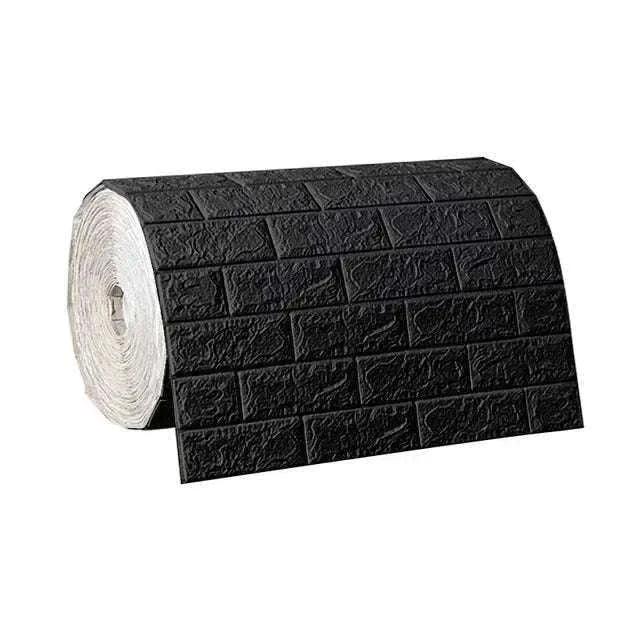 3D Self-Adhesive Brick Wallpaper Roll, Waterproof Foam Wall Sticker-Light yellow brick / 70CMX10M