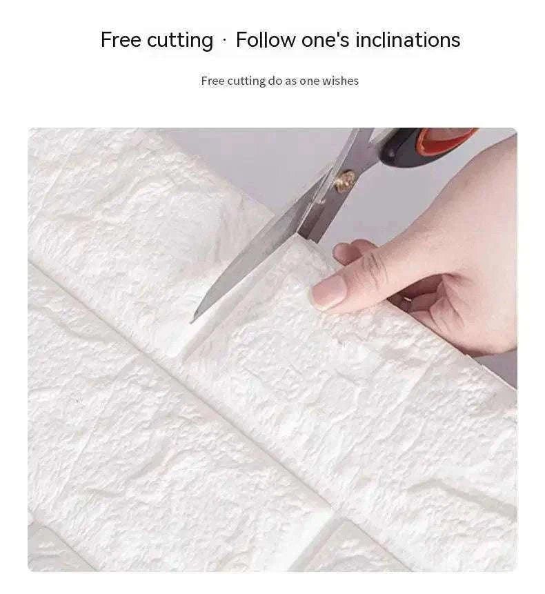 3D Self-Adhesive Brick Wallpaper Roll, Waterproof Foam Wall Sticker-Light yellow brick / 70CMX10M