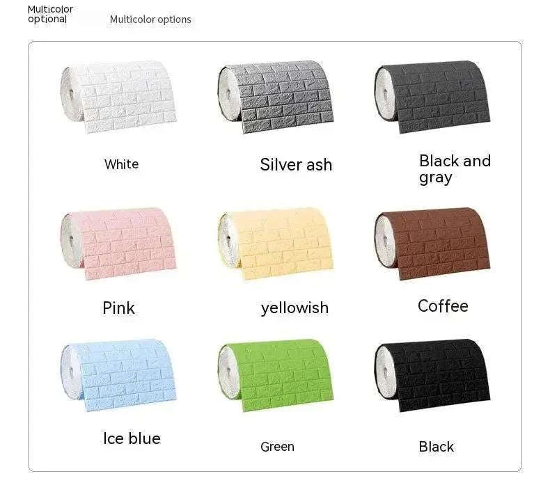 3D Self-Adhesive Brick Wallpaper Roll – Waterproof Home Wall Stickers-Light yellow brick / 70CMX10M